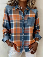 Chemise Patchwork Vintage à Carreaux Femme